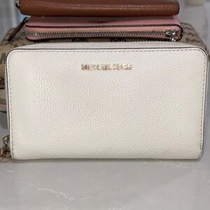 Michael Kors White and Brown Wallet